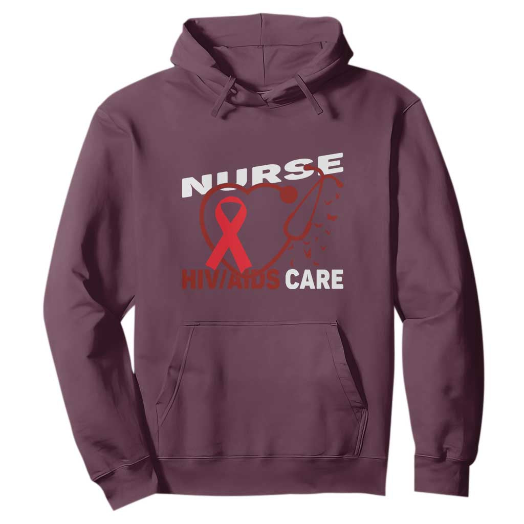 Healthcare Hero HIV AIDS Care Nurse Gift Hoodie TS12 Maroon Print Your Wear