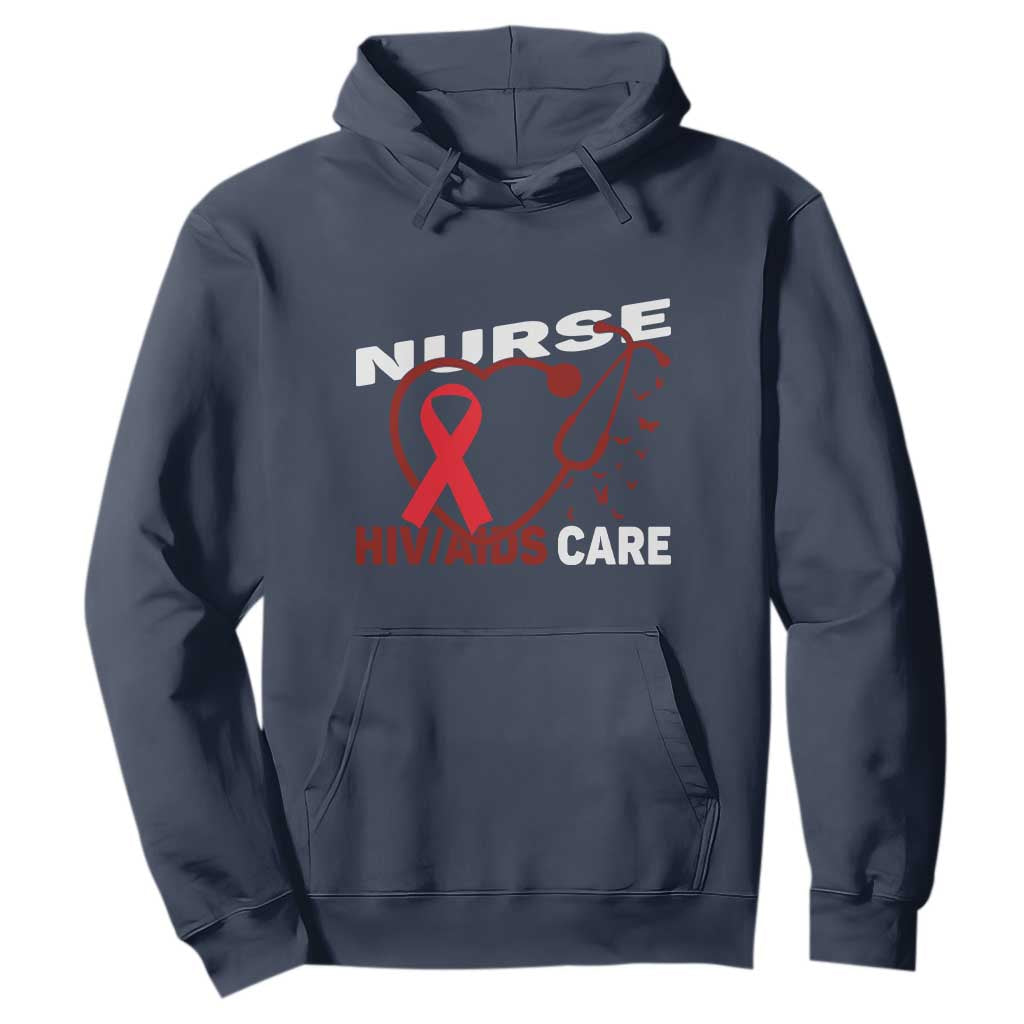 Healthcare Hero HIV AIDS Care Nurse Gift Hoodie TS12 Navy Print Your Wear