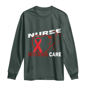 Healthcare Hero HIV AIDS Care Nurse Gift Long Sleeve Shirt TS12 Dark Forest Green Print Your Wear