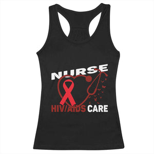 Healthcare Hero HIV AIDS Care Nurse Gift Racerback Tank Top - Print Your Wear