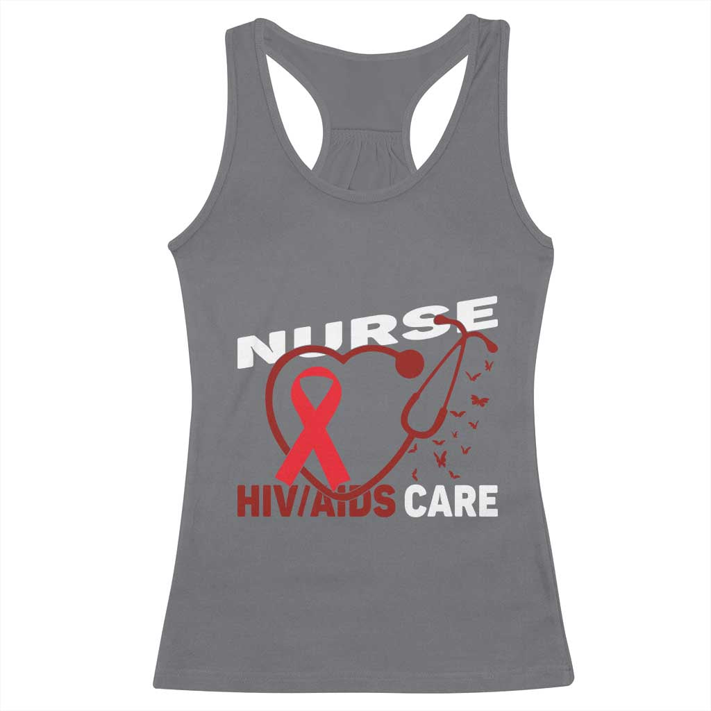 Healthcare Hero HIV AIDS Care Nurse Gift Racerback Tank Top TS12 Charcoal Print Your Wear