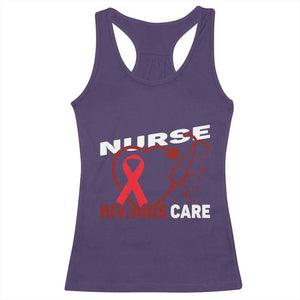 Healthcare Hero HIV AIDS Care Nurse Gift Racerback Tank Top TS12 Purple Print Your Wear