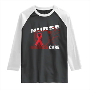 Healthcare Hero HIV AIDS Care Nurse Gift Raglan Shirt TS12 Black White Print Your Wear