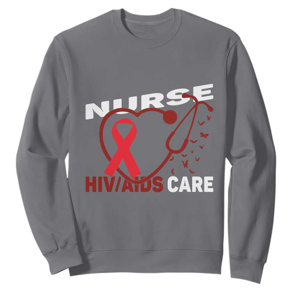 Healthcare Hero HIV AIDS Care Nurse Gift Sweatshirt TS12 Charcoal Print Your Wear