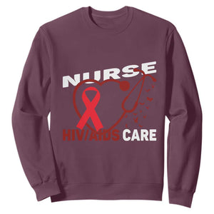 Healthcare Hero HIV AIDS Care Nurse Gift Sweatshirt TS12 Maroon Print Your Wear