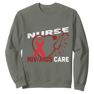 Healthcare Hero HIV AIDS Care Nurse Gift Sweatshirt TS12 Military Green Print Your Wear