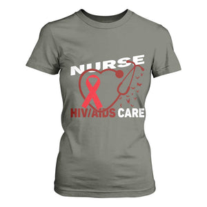 Healthcare Hero HIV AIDS Care Nurse Gift T Shirt For Women TS12 Military Green Print Your Wear