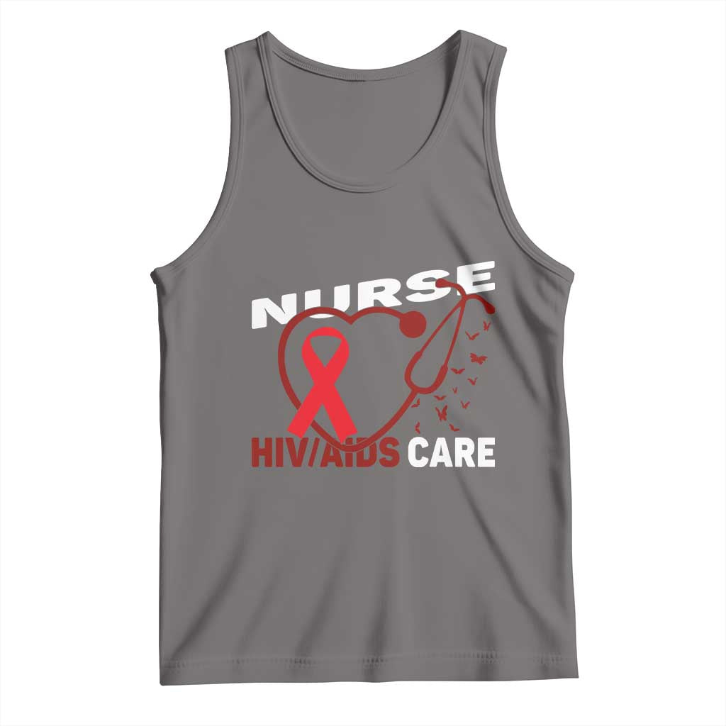 Healthcare Hero HIV AIDS Care Nurse Gift Tank Top TS12 Deep Heather Print Your Wear