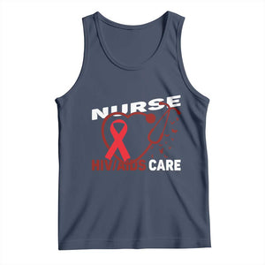 Healthcare Hero HIV AIDS Care Nurse Gift Tank Top TS12 Navy Print Your Wear