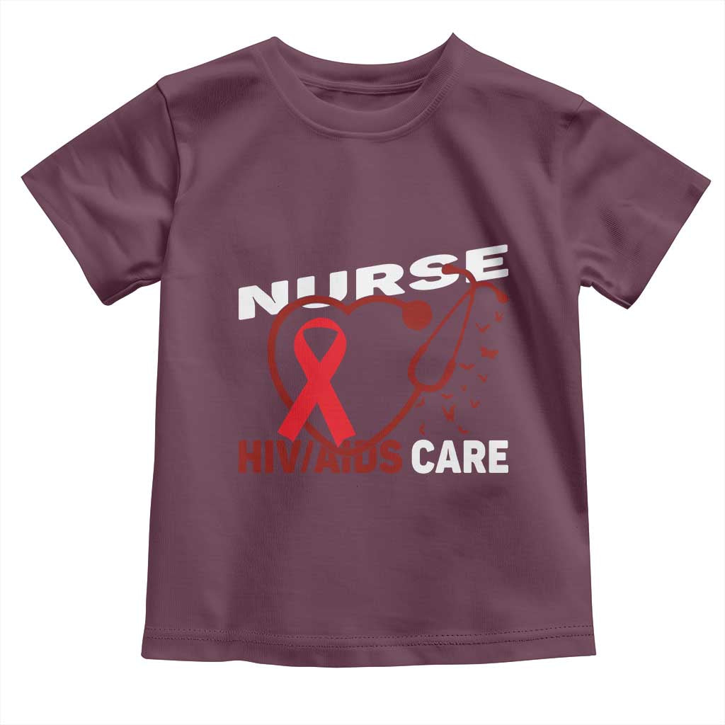 Healthcare Hero HIV AIDS Care Nurse Gift Toddler T Shirt TS12 Maroon Print Your Wear