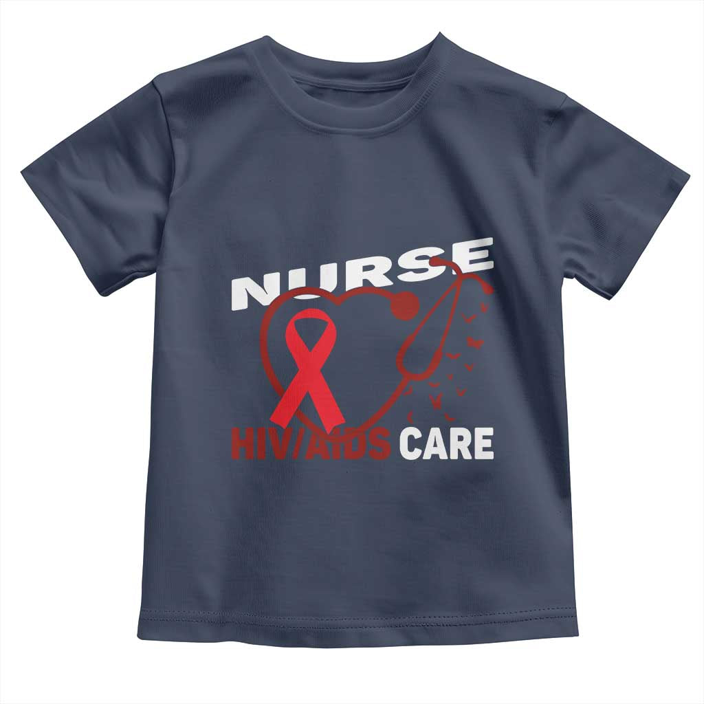 Healthcare Hero HIV AIDS Care Nurse Gift Toddler T Shirt TS12 Navy Print Your Wear