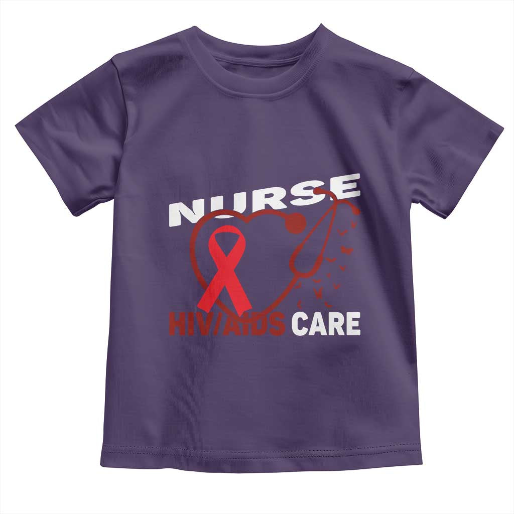 Healthcare Hero HIV AIDS Care Nurse Gift Toddler T Shirt TS12 Purple Print Your Wear