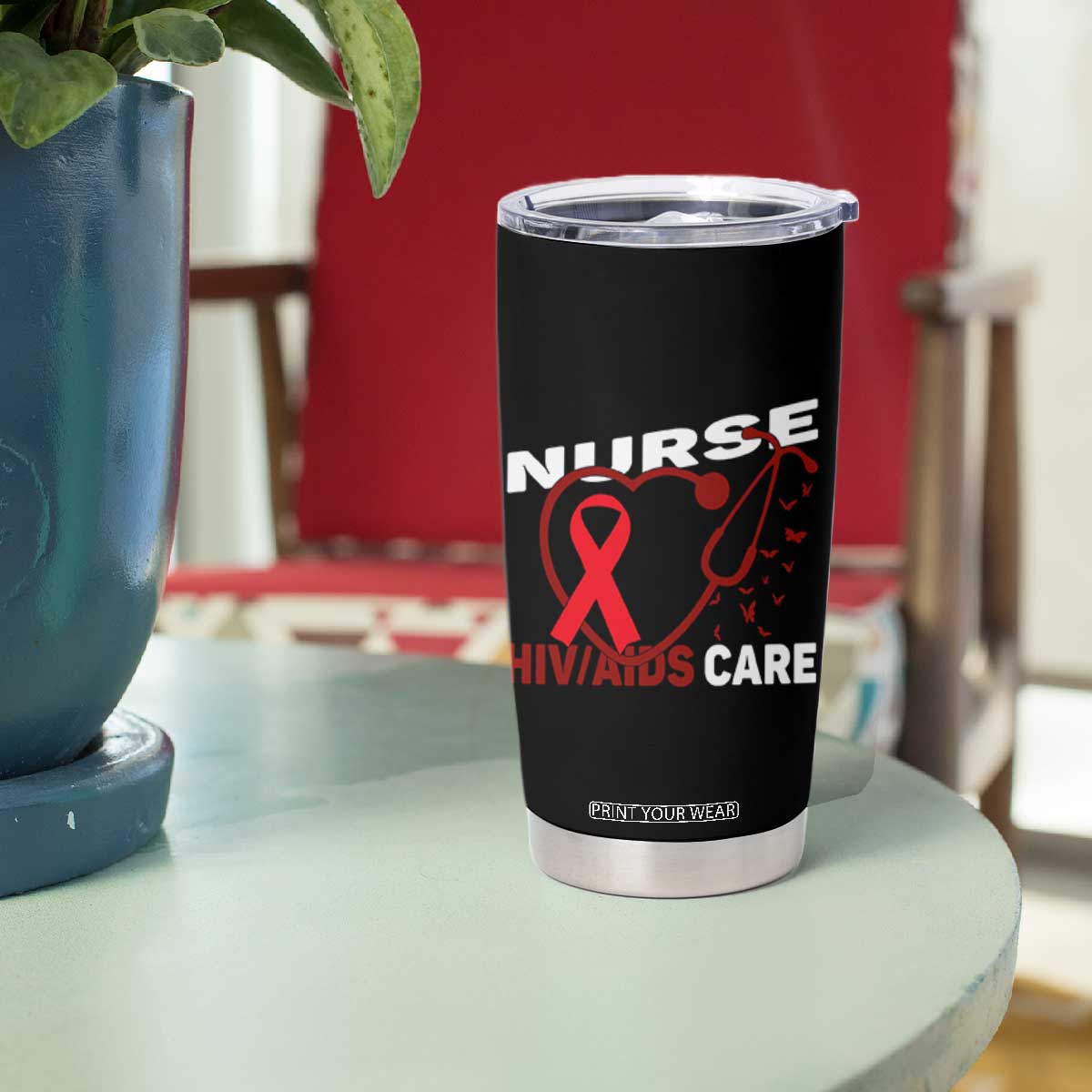 Healthcare Hero HIV AIDS Care Nurse Gift Tumbler Cup TS12 Print Your Wear