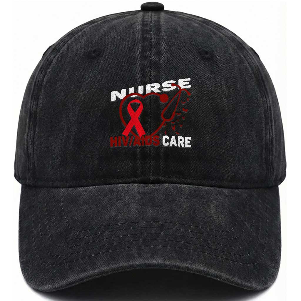 Healthcare Hero HIV AIDS Care Nurse Gift Washed Cotton Baseball Cap TS12 Print Your Wear