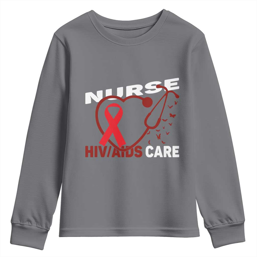 Healthcare Hero HIV AIDS Care Nurse Gift Youth Sweatshirt TS12 Charcoal Print Your Wear