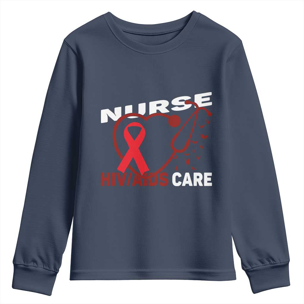 Healthcare Hero HIV AIDS Care Nurse Gift Youth Sweatshirt TS12 Navy Print Your Wear