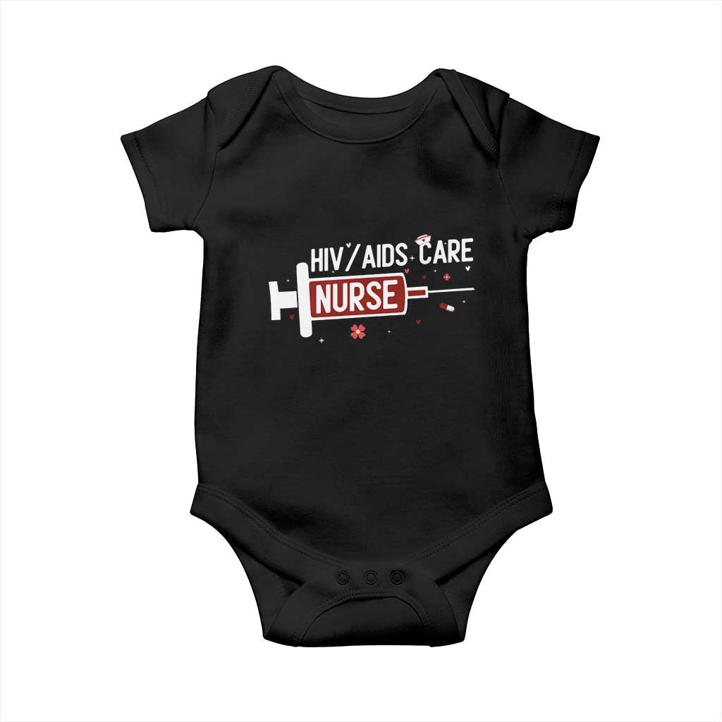 HIV AIDS Care Nurse Baby Onesie Red Ribbon Support Gift TS12 Black Print Your Wear