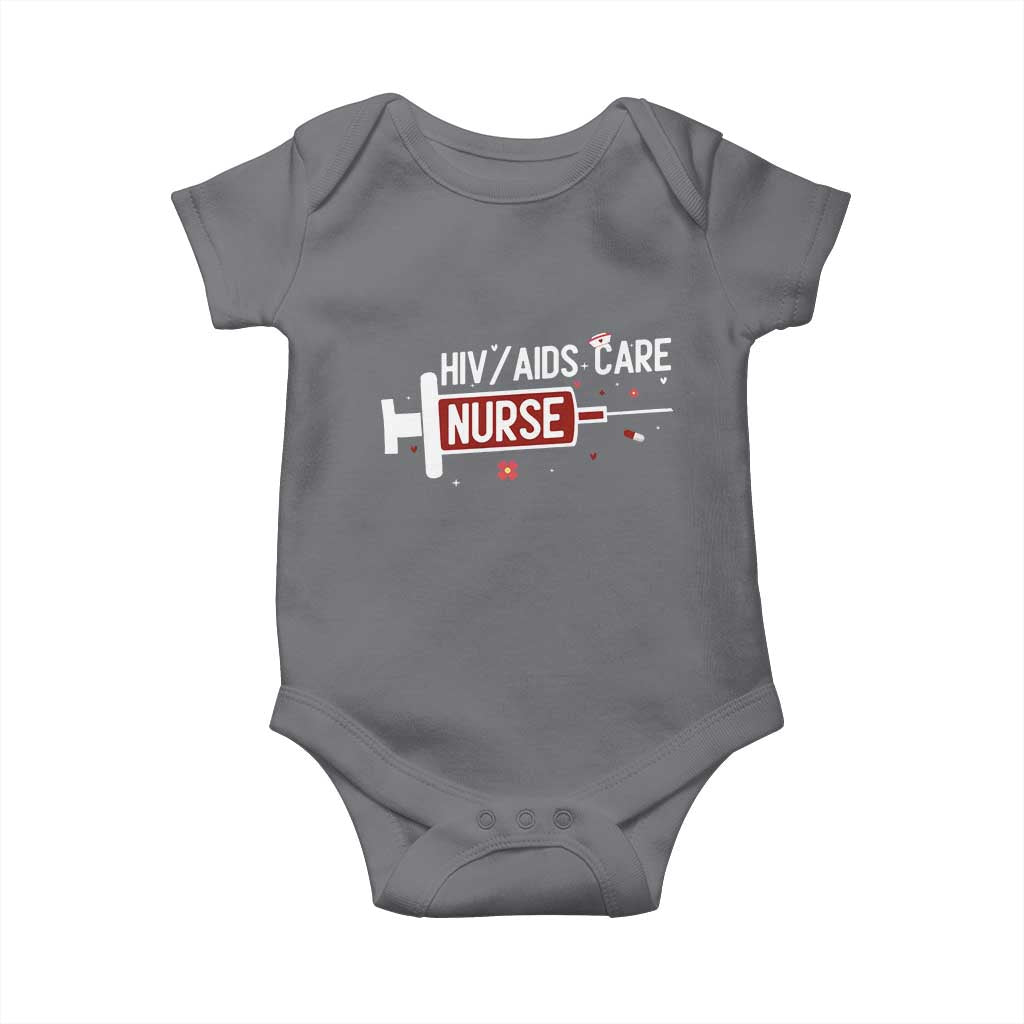 HIV AIDS Care Nurse Baby Onesie Red Ribbon Support Gift TS12 Charcoal Print Your Wear