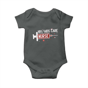 HIV AIDS Care Nurse Baby Onesie Red Ribbon Support Gift TS12 Dark Heather Print Your Wear