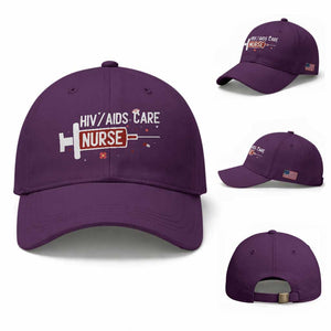 HIV AIDS Care Nurse Baseball Cap Red Ribbon Support Gift TS12 Baseball Cap Universal Fit Purple Print Your Wear