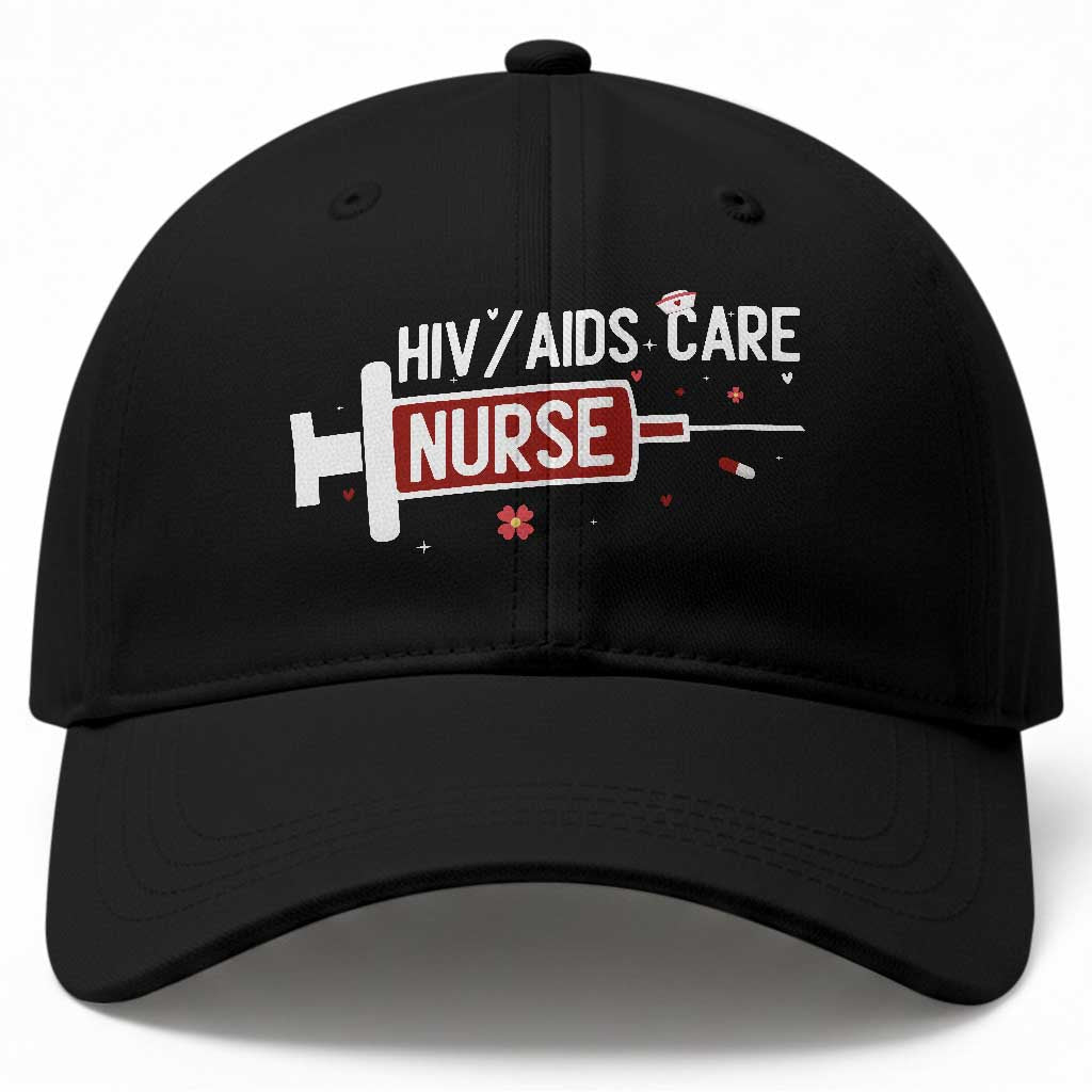 HIV AIDS Care Nurse Baseball Cap Red Ribbon Support Gift TS12 Print Your Wear