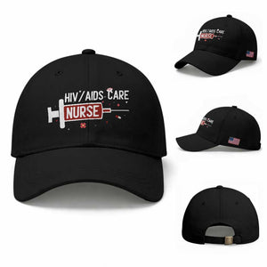 HIV AIDS Care Nurse Baseball Cap Red Ribbon Support Gift TS12 Baseball Cap Universal Fit Black Print Your Wear