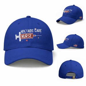 HIV AIDS Care Nurse Baseball Cap Red Ribbon Support Gift TS12 Baseball Cap Universal Fit Royal Blue Print Your Wear