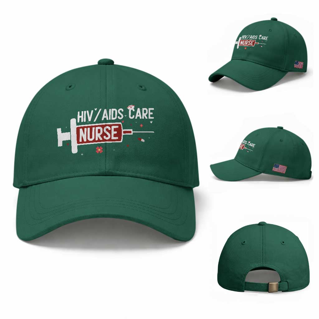 HIV AIDS Care Nurse Baseball Cap Red Ribbon Support Gift TS12 Baseball Cap Universal Fit Irish Green Print Your Wear