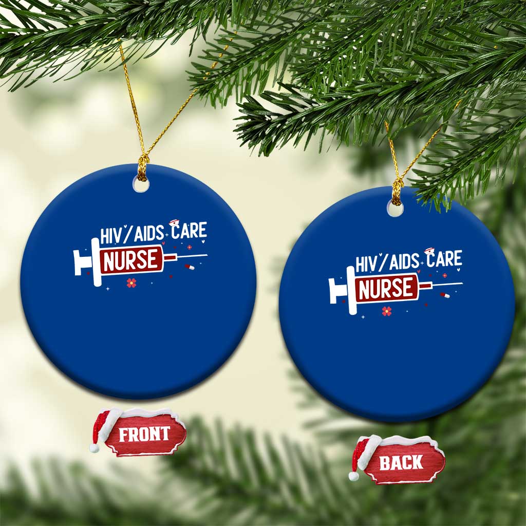 HIV AIDS Care Nurse Ceramic Ornament Red Ribbon Support Gift TS12 1pc Blue Print Your Wear