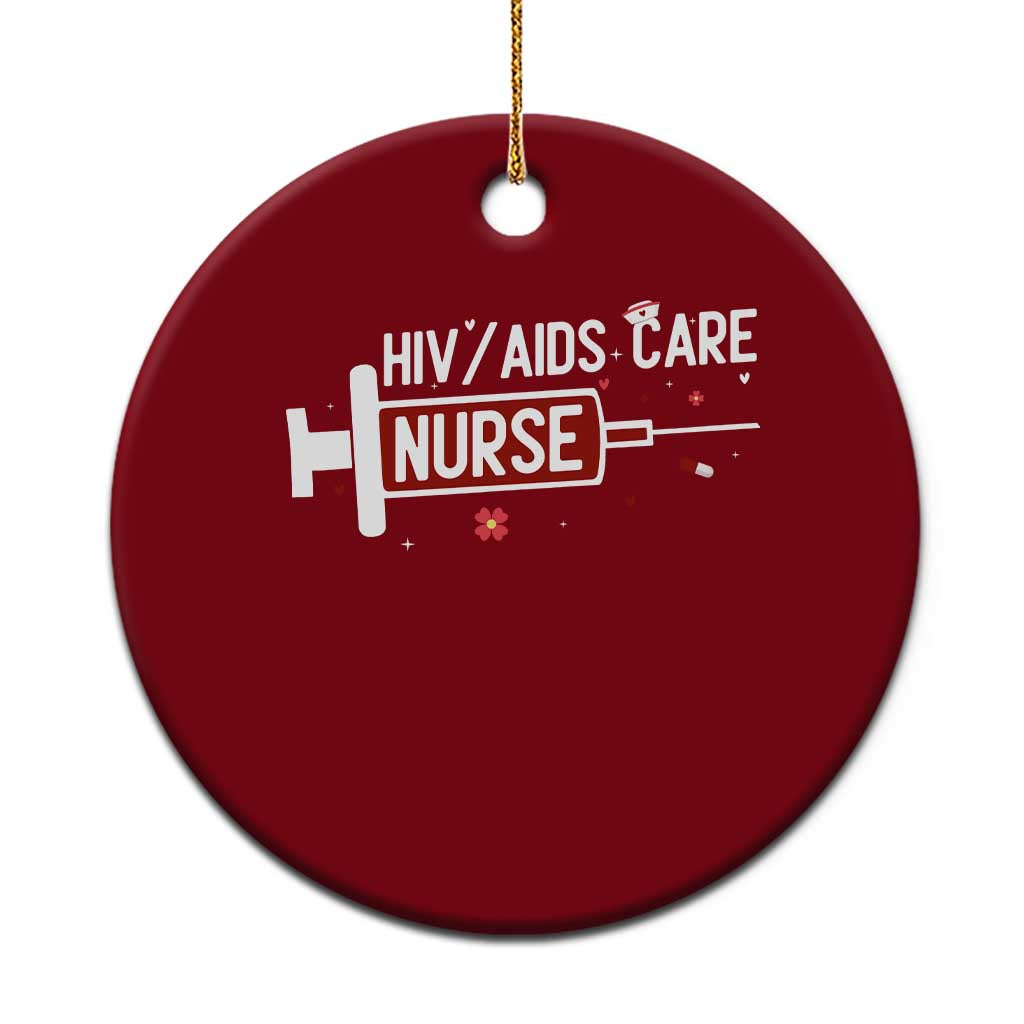 HIV AIDS Care Nurse Ceramic Ornament Red Ribbon Support Gift TS12 1pc Red Print Your Wear