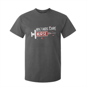 HIV AIDS Care Nurse T Shirt For Kid Red Ribbon Support Gift TS12 Dark Heather Print Your Wear