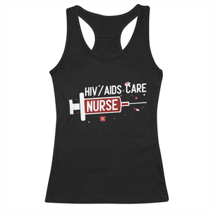 HIV AIDS Care Nurse Racerback Tank Top Red Ribbon Support Gift - Print Your Wear