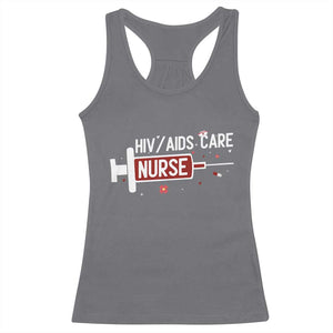 HIV AIDS Care Nurse Racerback Tank Top Red Ribbon Support Gift TS12 Charcoal Print Your Wear