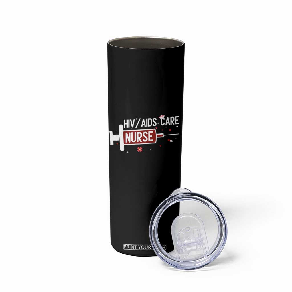 HIV AIDS Care Nurse Skinny Tumbler Red Ribbon Support Gift TS12 Print Your Wear