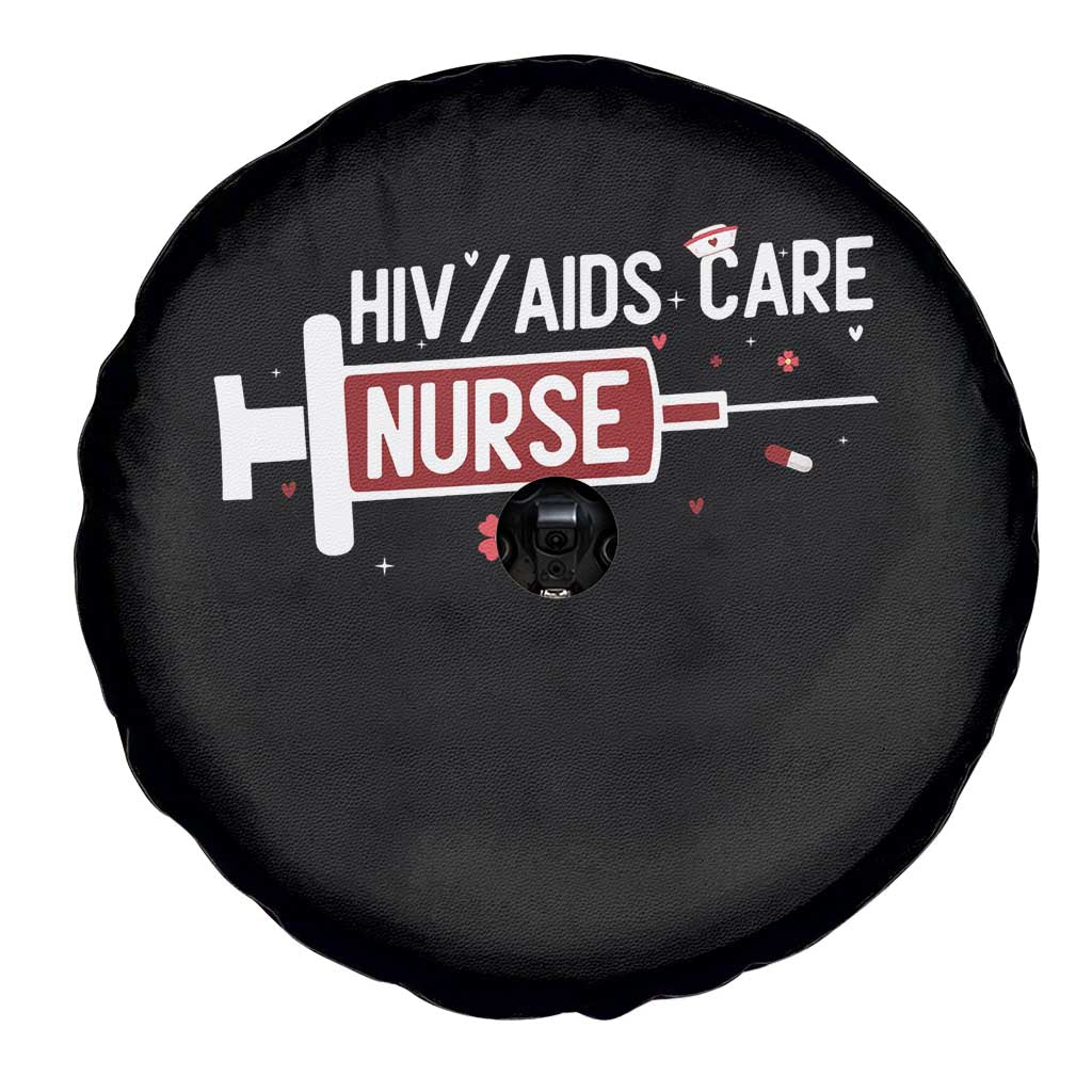 HIV AIDS Care Nurse Spare Tire Cover Red Ribbon Support Gift TS12 Print Your Wear