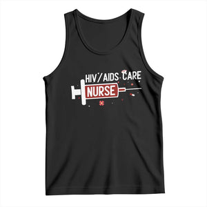 HIV AIDS Care Nurse Tank Top Red Ribbon Support Gift TS12 Black Print Your Wear