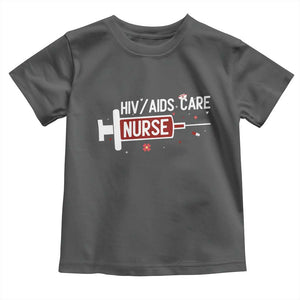 HIV AIDS Care Nurse Toddler T Shirt Red Ribbon Support Gift TS12 Dark Heather Print Your Wear