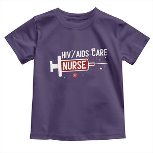 HIV AIDS Care Nurse Toddler T Shirt Red Ribbon Support Gift TS12 Purple Print Your Wear