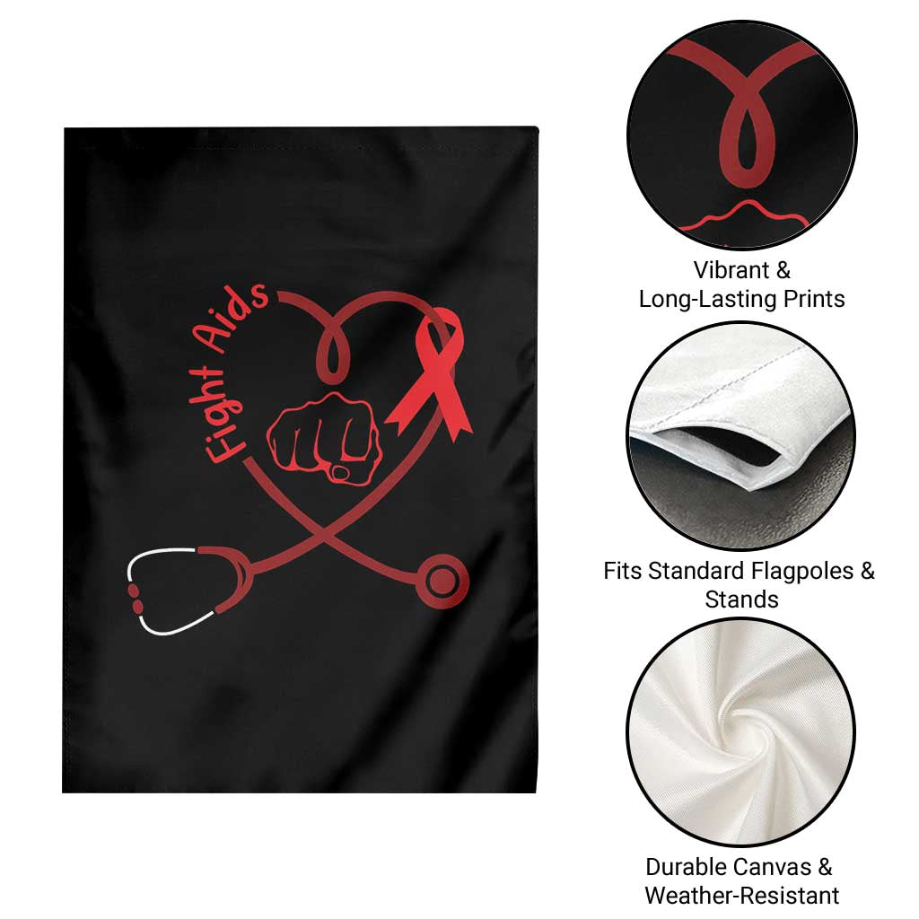 Fight AIDS Nurse Garden Flag Red Ribbon HIV Awareness Gift TS12 Print Your Wear