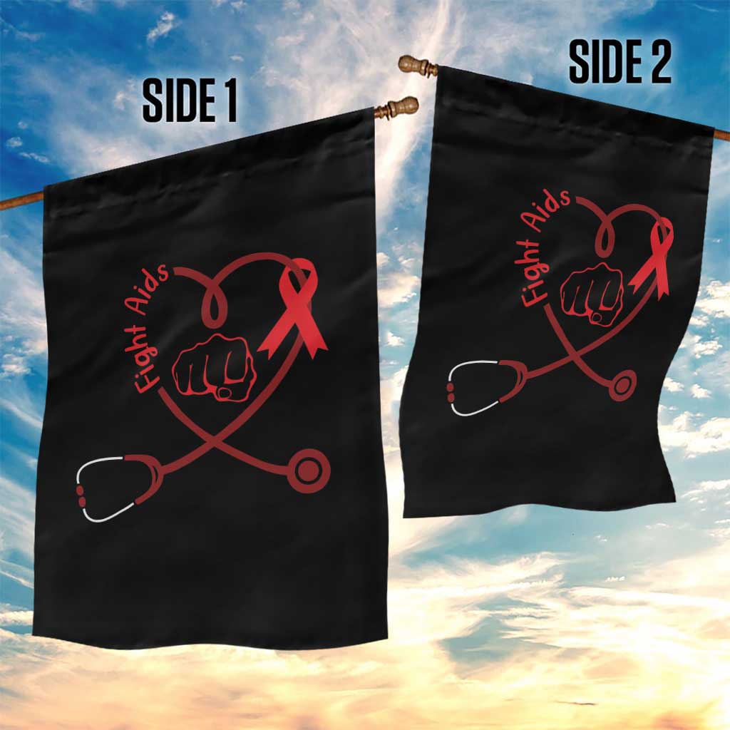 Fight AIDS Nurse Garden Flag Red Ribbon HIV Awareness Gift TS12 Print Your Wear