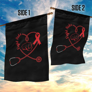 Fight AIDS Nurse Garden Flag Red Ribbon HIV Awareness Gift TS12 Print Your Wear