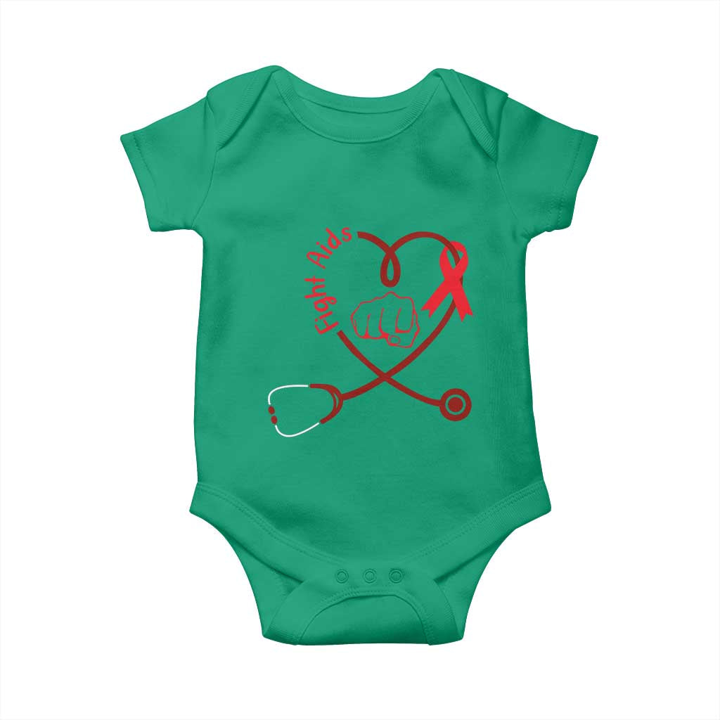 Fight AIDS Nurse Baby Onesie Red Ribbon HIV Awareness Gift TS12 Irish Green Print Your Wear