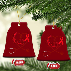 Fight AIDS Nurse Ceramic Ornament Red Ribbon HIV Awareness Gift TS12 Print Your Wear