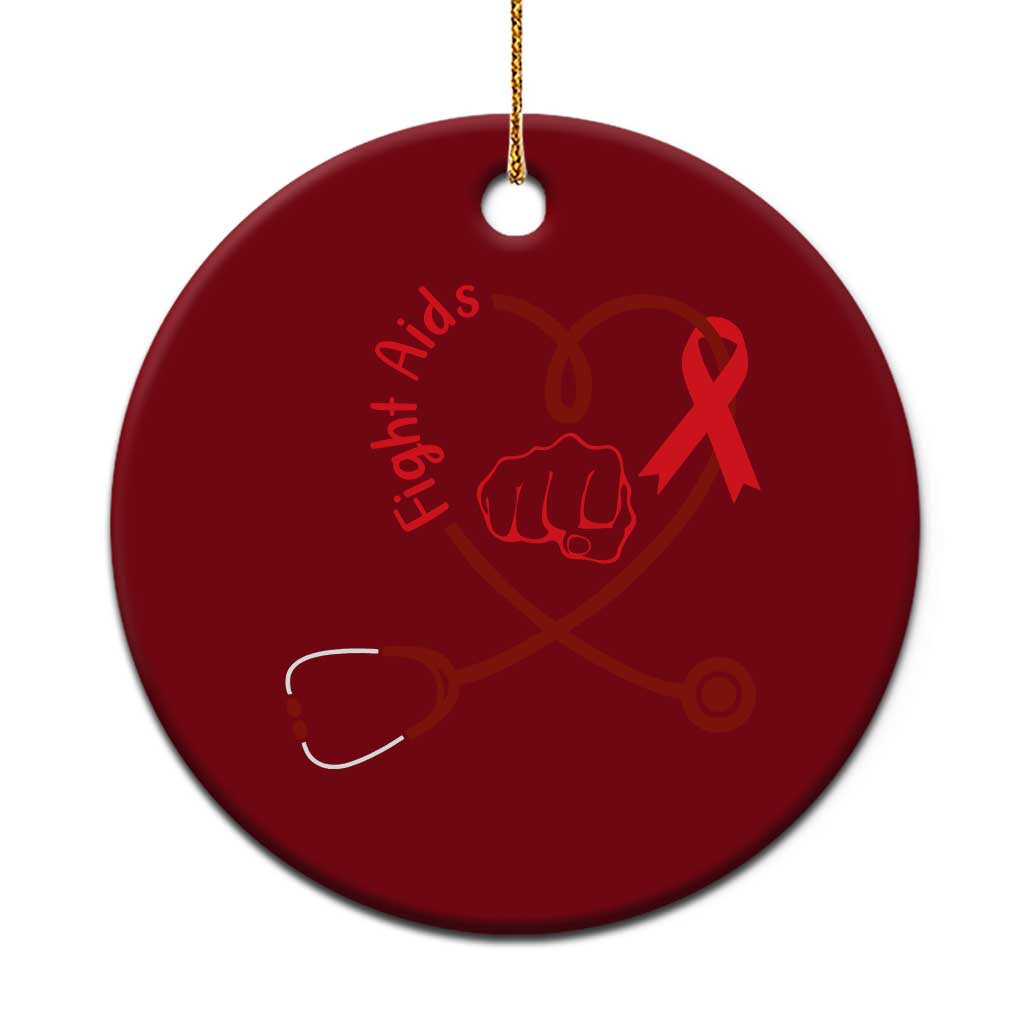 Fight AIDS Nurse Ceramic Ornament Red Ribbon HIV Awareness Gift TS12 1pc Red Print Your Wear