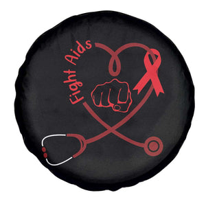 Fight AIDS Nurse Spare Tire Cover Red Ribbon HIV Awareness Gift TS12 Print Your Wear