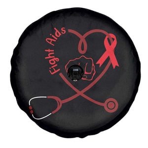 Fight AIDS Nurse Spare Tire Cover Red Ribbon HIV Awareness Gift TS12 Print Your Wear