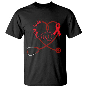 Fight AIDS Nurse T Shirt Red Ribbon HIV Awareness Gift TS12 Black Print Your Wear