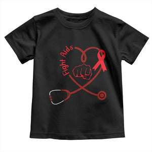 Fight AIDS Nurse Toddler T Shirt Red Ribbon HIV Awareness Gift TS12 Black Print Your Wear