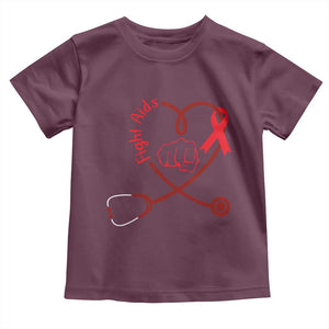 Fight AIDS Nurse Toddler T Shirt Red Ribbon HIV Awareness Gift TS12 Maroon Print Your Wear