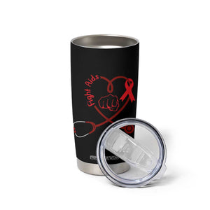 Fight AIDS Nurse Tumbler Cup Red Ribbon HIV Awareness Gift TS12 Print Your Wear